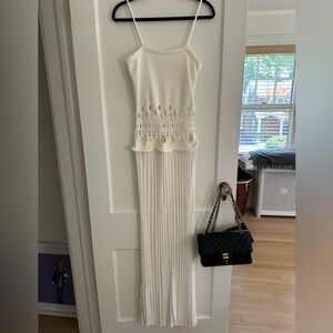 Christopher Esber White Crochet Knit Maxi Dress